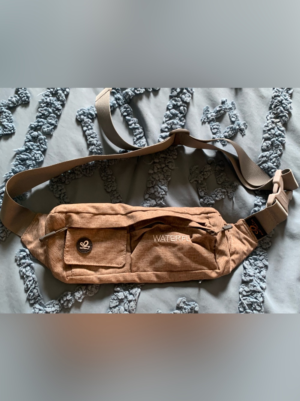 Waterfly Tan Men's Belt Bag with Multiple Pockets and Key Ring